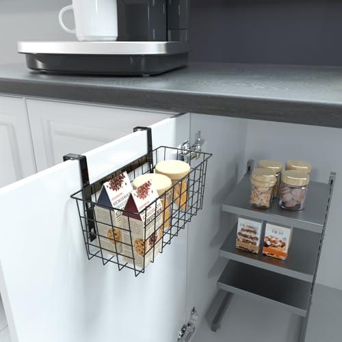 Hanging Kitchen Baskets Wire Storage Basket Over the Cabinet Door Organizer