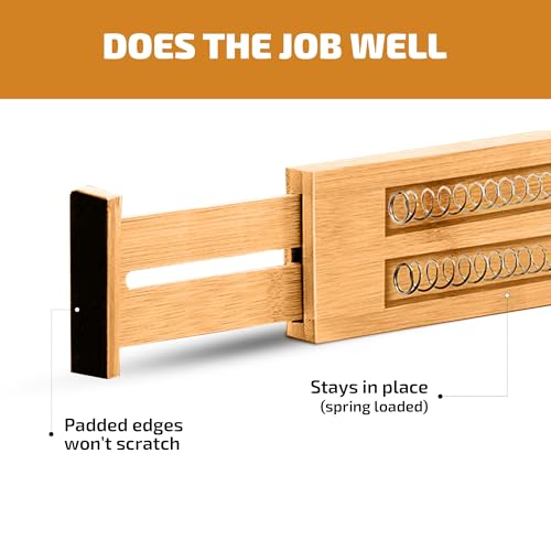 4 Pack Bamboo Drawer Dividers