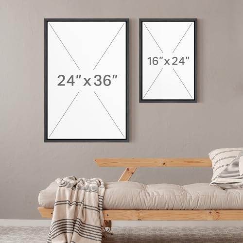 Framed Canvas Print Wall Art Modern Abstract Longhorn Cow Neutral Black Beige Western Cattle Illustrations Modern Art Decorative for Living Room
