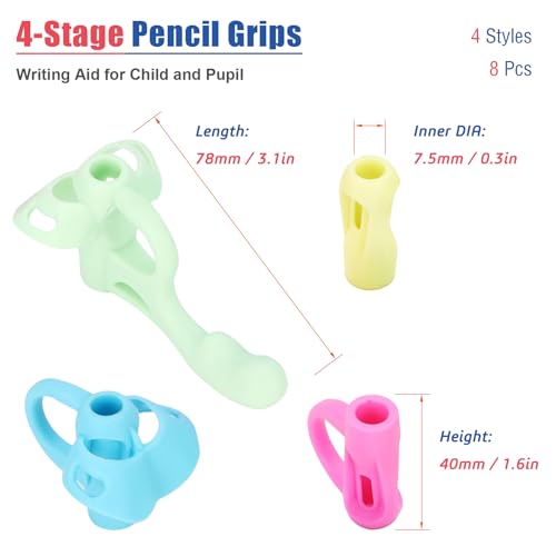 Pencil Grips with Multiple Styles and Assorted Colors