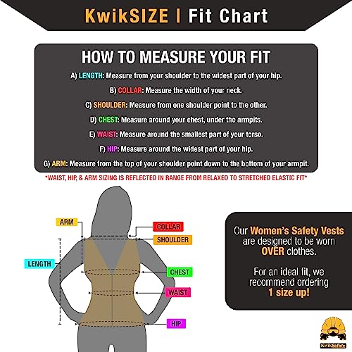 FIRST LADY Safety Vest for Women Class 2 ANSI OSHA Hi Vis Vest
