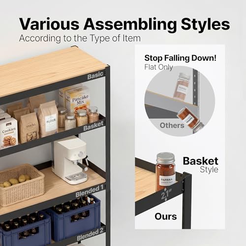 House 5 Tier Heavy Duty Garage Shelving Adjustable Metal Rack Storage Shelves Standing Shelf Unit