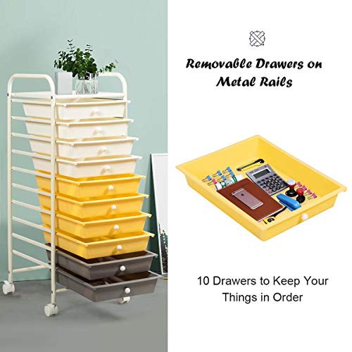 15 Drawer Rolling Storage Cart Tools Scrapbook Paper Office School Organizer