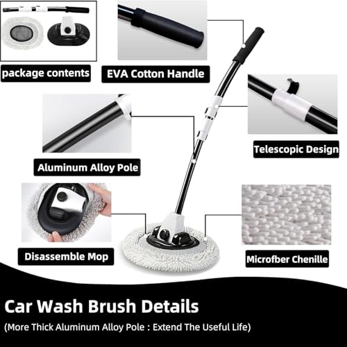 15° Curved Car Wash Brush with Long Handle