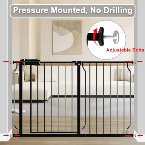 24 90.5 Inch Extra Wide Baby Gate Pressure Mounted Auto Close