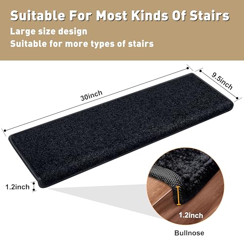 Bullnose Carpet Stair Treads for Wooden Steps Indoor Non Slip