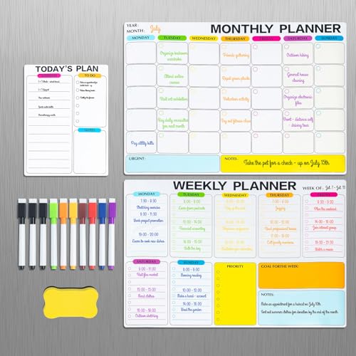 Dry Erase Magnetic Fridge Calendar Set