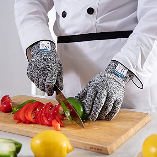 3 Pairs Cut Resistant Gloves Food Grade Level 5 Protection