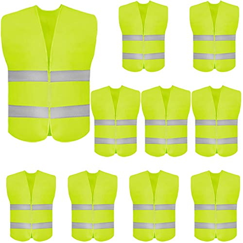 10 Pack High Visibility Safety Vest for Traffic Work