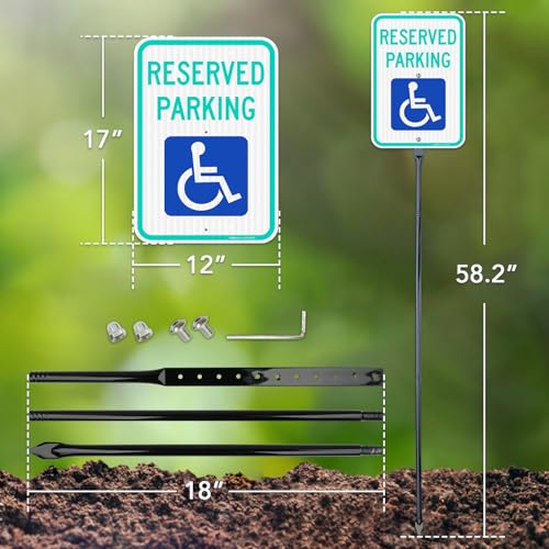 Large Reserved Parking Sign with 54" Metal Thick Stake