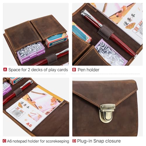 Full Grain Leather Playing Card Case for 2 Decks