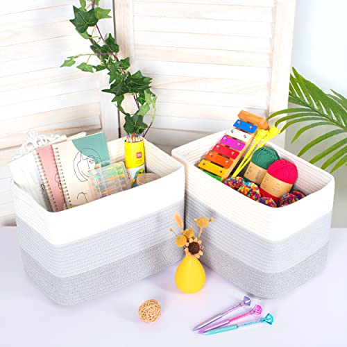 3 Pack Cotton Rope Shelf Storage Baskets