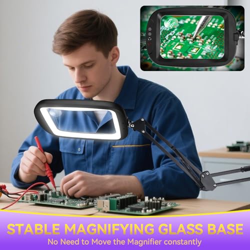 30X 10X Extra Large Floor Magnifying Glass with Light and Stand