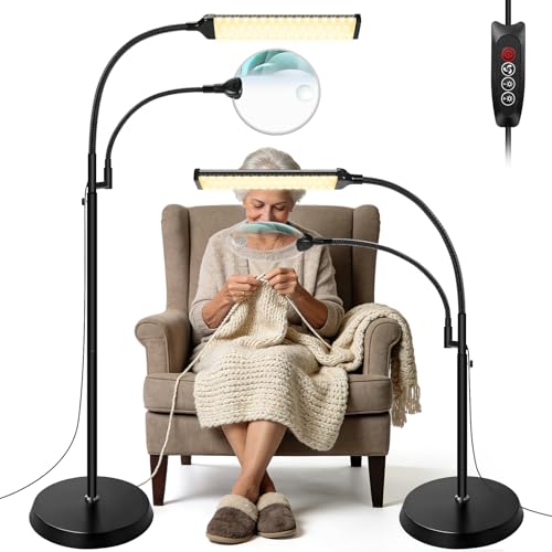 10X 30X Floor Magnifying Glass with Light and Stand