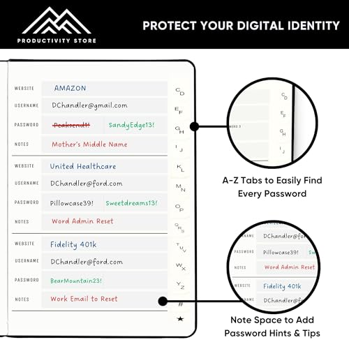 Best Password Book with Alphabetical Tabs