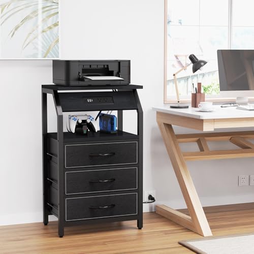 End Tables with Front Charging and Drawers