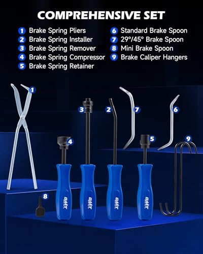 OMT 32pc Dual Brake Tool Kit w Caliper Compressor and Drum Brake Set