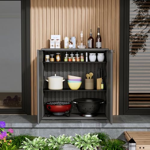 Waterproof Indoor Outdoor Storage Cabinet with Shelf