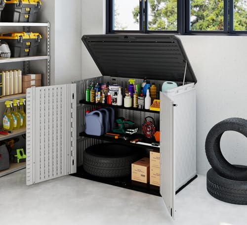 26 Cu.Ft Storage Shed Horizontal Storage Cabinet Resin