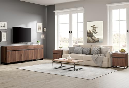 Modern End Table with 1 Drawer & 1 Storage Cabinet