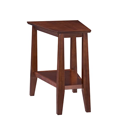 Laurent Solid Wood Recliner Wedge End Side Table with Shelf