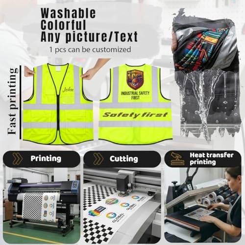 High Visibility Safety Vest Customize Your Logo Protective Workwear 5 Pockets Outdoor Work Vest