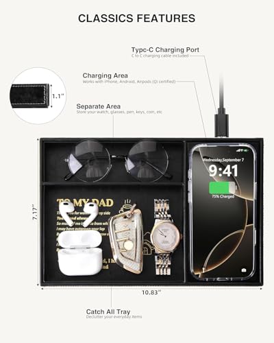 Valet Tray with Wireless Charger