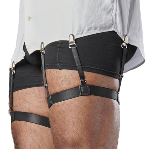 Mens Shirt Stays Adjustable Elastic Shirts Tucker Shirt Garter for Men Police Keep Shirt Tucked