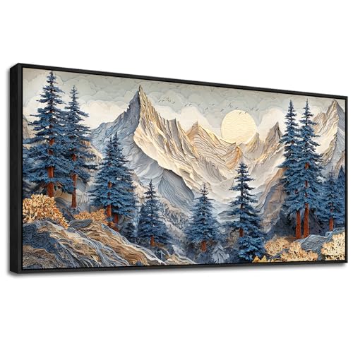 Canvas Wall Art For Bedroom Framed Wall Decor For Living Room Modern Office Artwork For Walls Beach Painting Forest Tree Landscape Pictures Nature Abstract Decoration Ready To Hang Home Decor