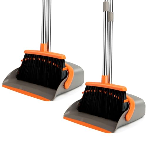 Broom and Dustpan Set with Long Handle
