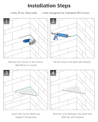 Corner Shower Shelf 2 Pack 10"