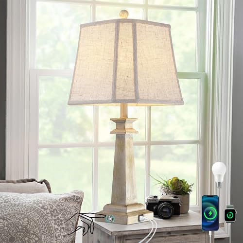 27.5" Farmhouse Table Lamp for Living Room