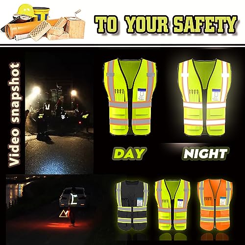 High Reflective Visibility Safety Vest Custom Your Logo Safety Workwear with Reflective Strips and Pockets