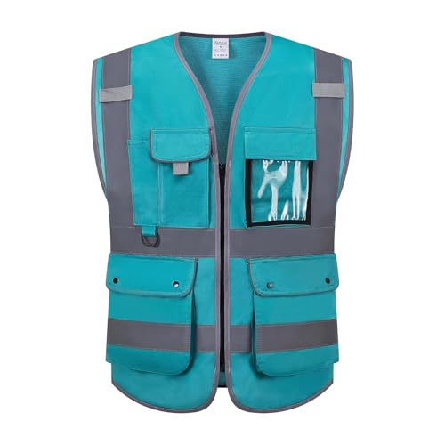 Reflective Safety Vest for Men & Women High Visibility Class 2 Vest with Pockets Meets ANSI Standards