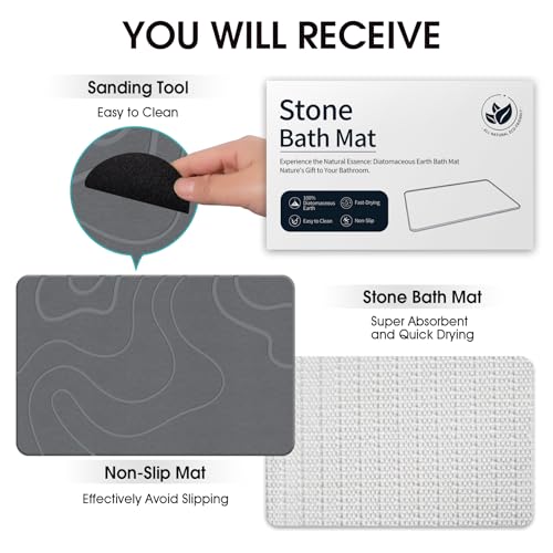 Stone Bath Mat Diatomaceous Earth Shower Mat Non