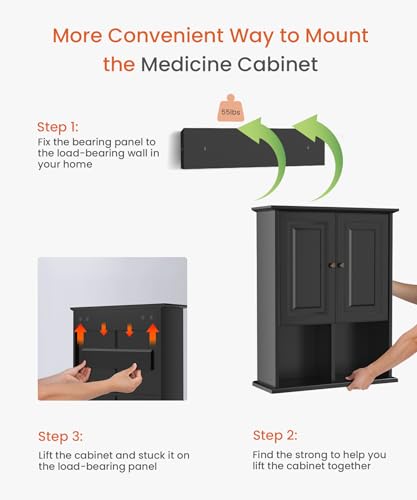 Bathroom Wall Cabinet with Motion Sensor Light