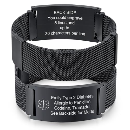 Medical Alert Id Bracelet for Men Women
