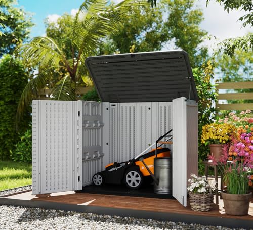 26 Cu.Ft Storage Shed Horizontal Storage Cabinet Resin