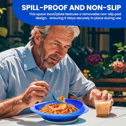 Spill Proof Scoop Plate and Bowl with Non