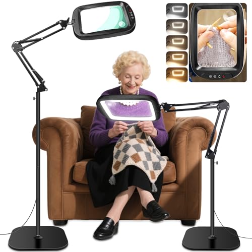 30X 10X Extra Large Floor Magnifying Glass with Light and Stand