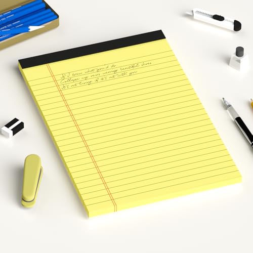 Small Note Pad 5x8 College Ruled Pink Legal Pads Paper Notepads 6 Pack Clear Print Writing Pads 5 x 8 Legal Pads Perforated Narrow Ruled Pads of Paper