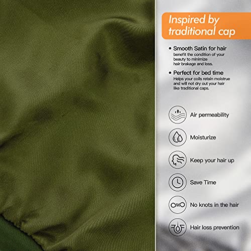 Silk Satin Lined Bonnet Sleep Cap