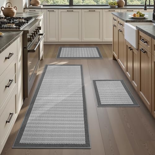 2 PCS Kitchen Rugs Mats Non Skid Washable