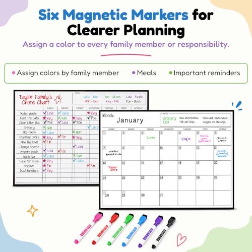Cinch Magnetic Dry Erase Fridge Calendar and Whiteboard