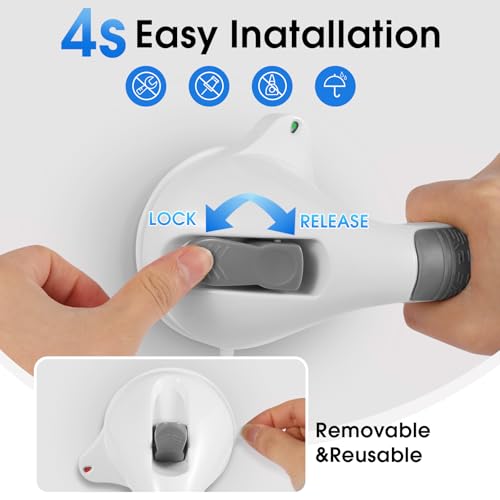 Suction Grab Bar with Safety Indicator for Bathtub Shower Bathroom