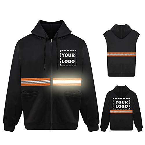 High Visibility Reflective Safety Hoodie Jacket With Removable Sleeves Hi Vis Outdoor Protective Workwear Unisex