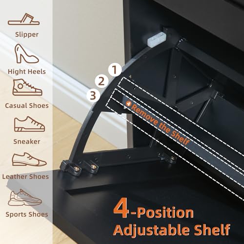 Shoe Cabinet Storage for Entryway with 2 Flip Drawers