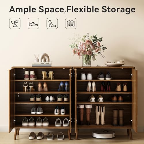 5 Tier Shoe Storage Cabinet with Adjustable Shelves