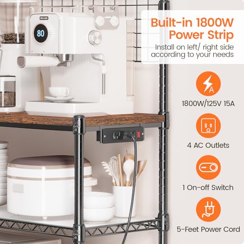 Bakers Rack with Storage & Wheels