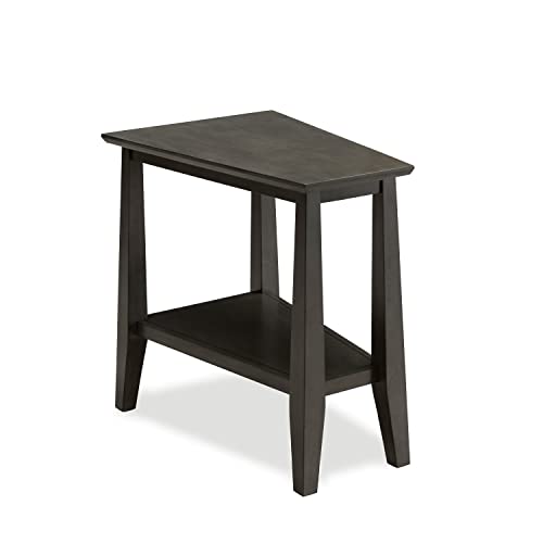 Laurent Solid Wood Recliner Wedge End Side Table with Shelf